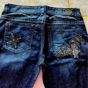 GUESS Women's Blue Embellished Jeans